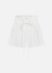 Ganni Broderie anglaise cotton miniskirt