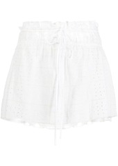 Ganni broderie anglaise organic cotton miniskirt