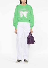 Ganni butterfly-print organic cotton sweatshirt