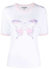 Ganni butterfly-print T-shirt