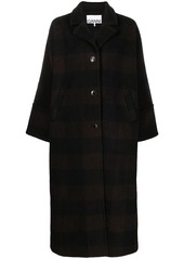 Ganni check-pattern single-breasted coat