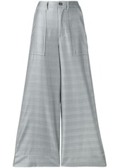 Ganni checked wide-leg trousers
