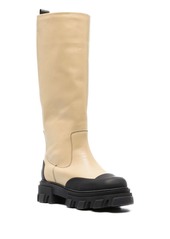 Ganni cleated tubular knee boots