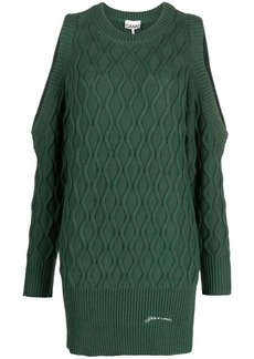 Ganni cold-shoulder knitted dress