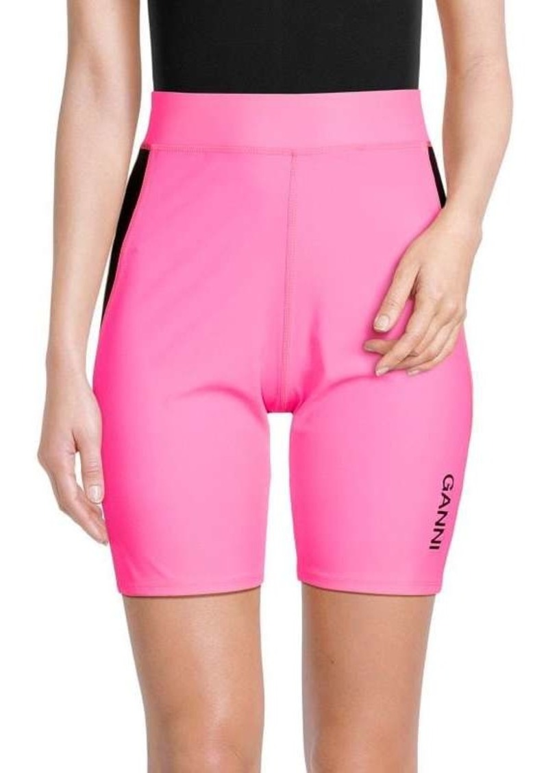 Ganni Colorblock Logo Active Shorts