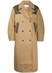 Ganni colour-block oversized trench coat