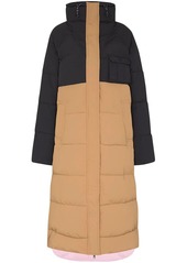 Ganni colour-block panelled padded coat