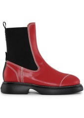 Ganni contrast-stitching 30mm faux-leather Chelsea boots