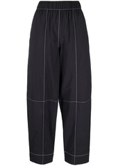 Ganni contrast-stitching straight trousers