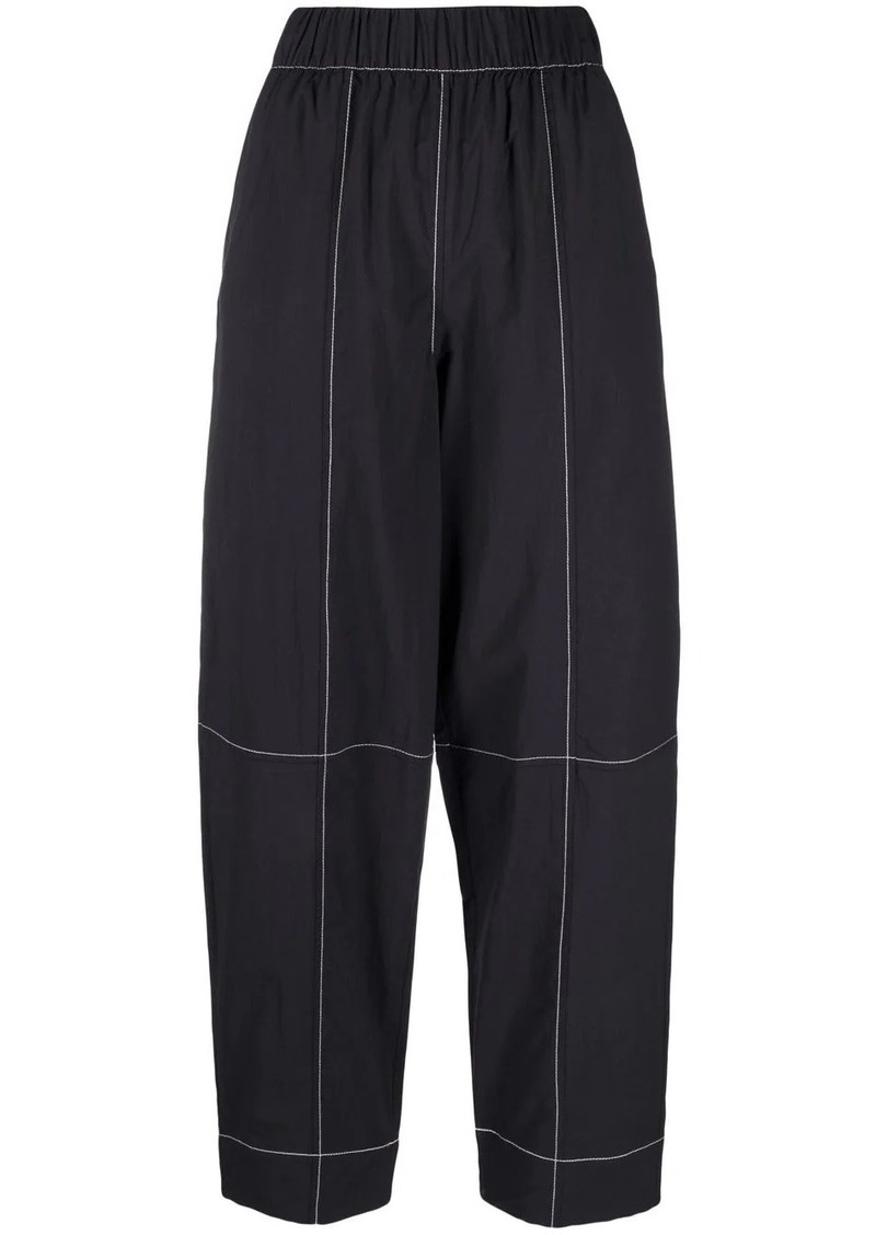 Ganni contrast-stitching straight trousers