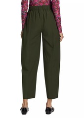 Ganni Cotton-Blend Tapered Crop Pants