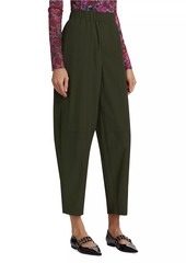 Ganni Cotton-Blend Tapered Crop Pants