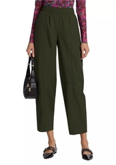 Ganni Cotton-Blend Tapered Crop Pants