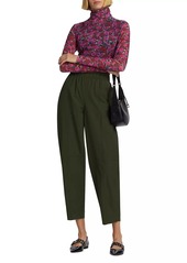 Ganni Cotton-Blend Tapered Crop Pants