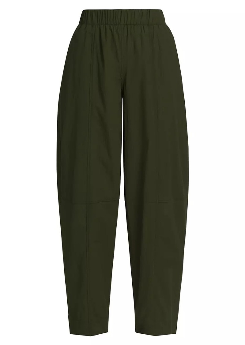 Ganni Cotton-Blend Tapered Crop Pants