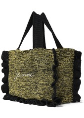 Ganni Cotton Crochet Ruffled Tote Bag