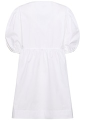 Ganni Cotton Poplin Tie-string Mini Dress