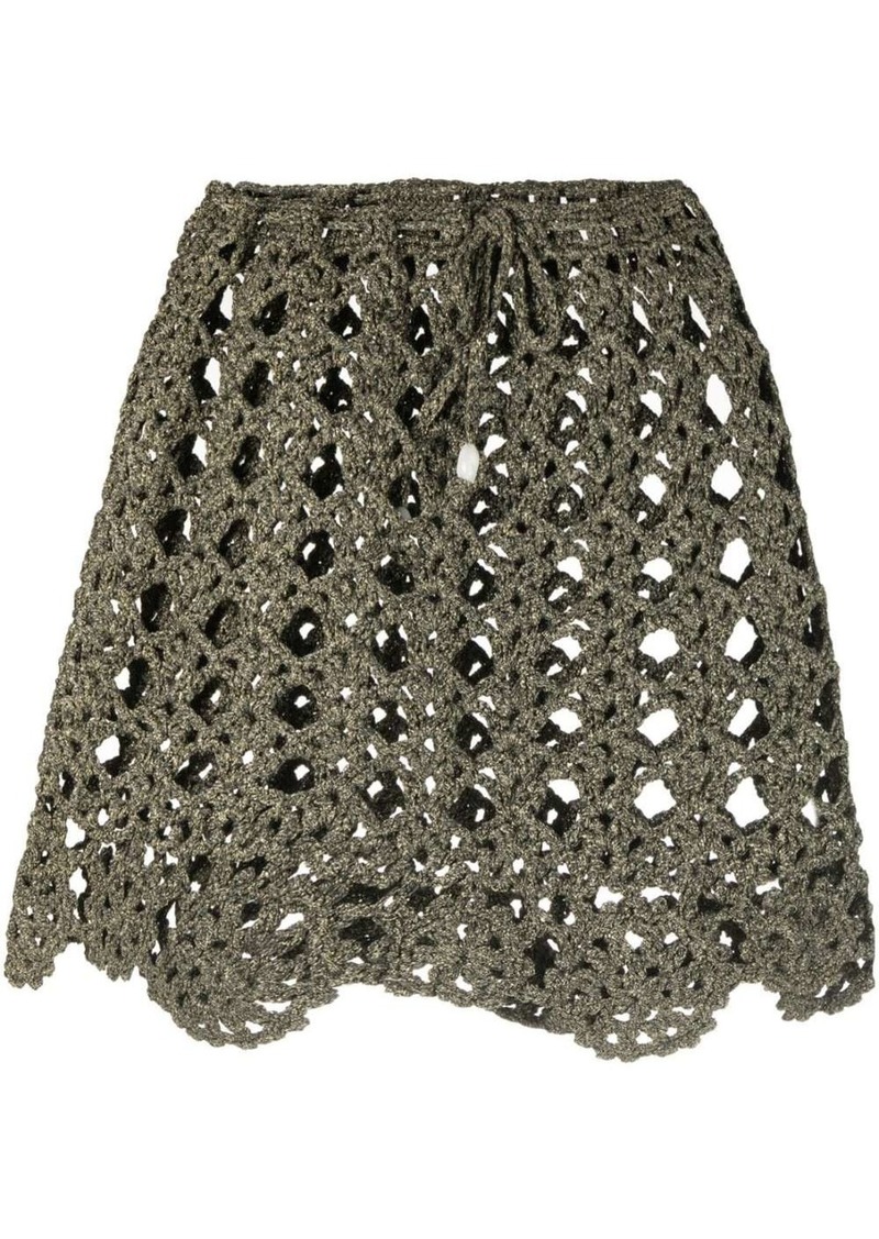 Ganni crochet-knit miniskirt