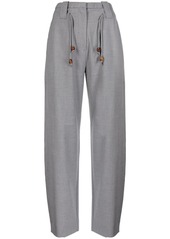 Ganni drawstring-waist straight-leg trousers