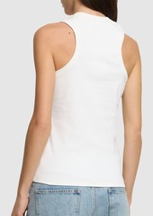 Ganni Embellished Rib Jersey Tank Top