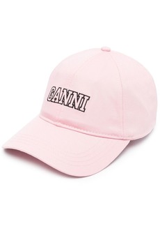 Ganni embroidered-logo cotton baseball cap