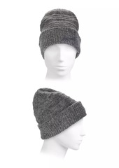 Ganni Embroidered Logo Wool-Blend Beanie