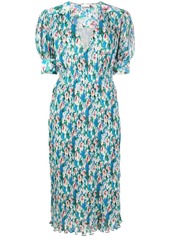 Ganni floral-print pleated georgette midi dress