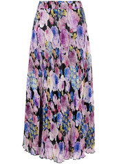Ganni floral-print pleated midi skirt