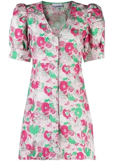 Ganni floral-print short-sleeve dress