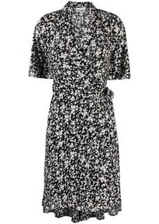 Ganni floral-print wrap dress