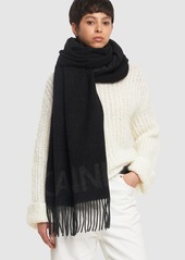 Ganni Fringed Wool Scarf