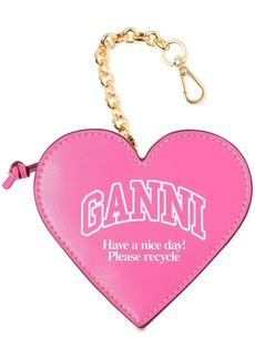 Ganni Funny Heart Zipped Coin Wallet