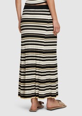 Ganni Future Viscose Blend Rib Long Skirt