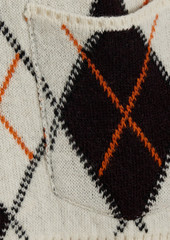 GANNI - Argyle wool-blend sweater - White - L
