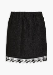 GANNI - Bead-embellished cloqué mini skirt - Black - DE 32