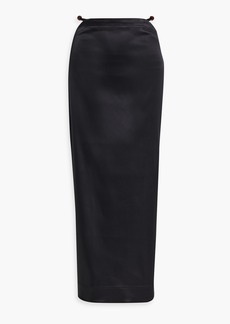 GANNI - Bead-embellished satin maxi skirt - Black - DE 38