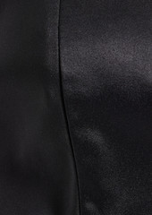GANNI - Bead-embellished shirred satin bra top - Black - DE 36