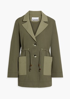 GANNI - Bead-embellished two-tone twill jacket - Green - DE 40