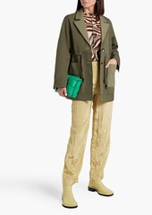 GANNI - Bead-embellished two-tone twill jacket - Green - DE 34