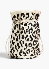 GANNI - Beaded chiffon bucket bag - Animal print - OneSize