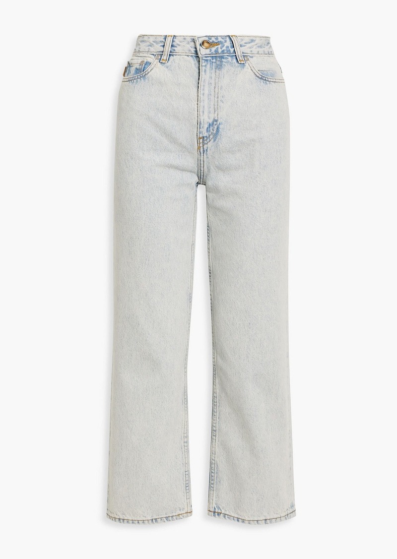 GANNI - Bleached high-rise straight-leg jeans - Blue - 25