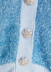 GANNI - Bouclé-knit tinsel cardigan - Blue - XL