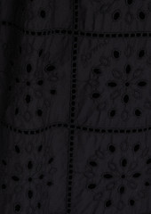 GANNI - Broderie anglaise cotton midi dress - Black - DE 44