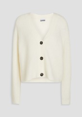 GANNI - Brushed ribbed-knit cardigan - White - L