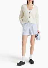 GANNI - Brushed ribbed-knit cardigan - White - L