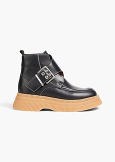 GANNI - Buckled leather ankle boots - Black - EU 35