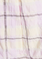 GANNI - Checked organic cotton-blend seersucker shorts - Purple - DE 38