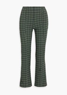 GANNI - Checked seersucker bootcut pants - Green - DE 34
