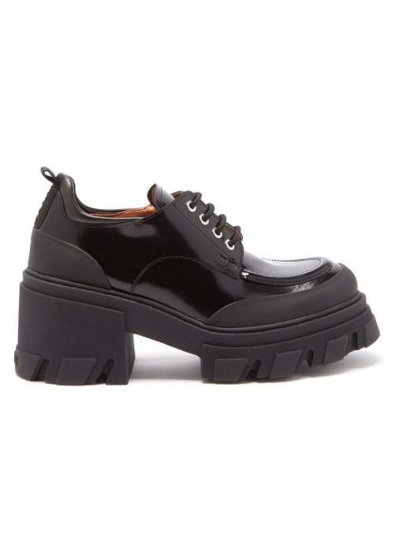 - Chunky-heel Patent-leather Derby Shoes - Womens - Black - 40% Off!
