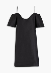 GANNI - Cold-shoulder satin mini dress - Black - DE 44